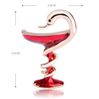 Side angle view of Khaista crystal snake brooch
