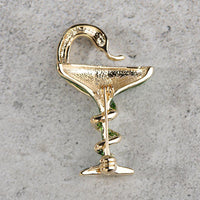 Snake design detail on Khaista metal crystal brooch