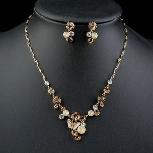 Sparking Baby Butterfly Pendant Necklace & Drop Earrings Set - KHAISTA Fashion Jewellery