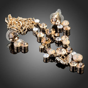 Sparking Baby Butterfly Pendant Necklace & Drop Earrings Set - KHAISTA Fashion Jewellery