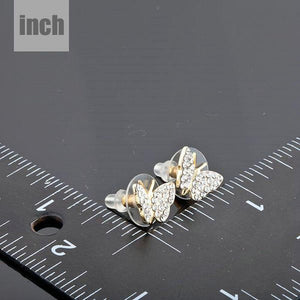 Sparkling Crystal Butterfly Stud Earrings - KHAISTA Fashion Jewellery