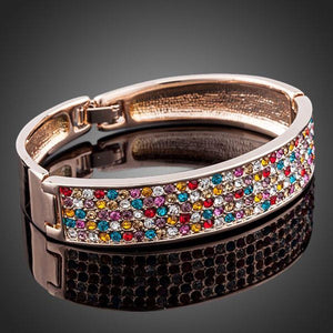 Sparkling Crystals Cuff Bangle - KHAISTA Fashion Jewellery