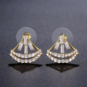 Sparkling Cubic Zircon Stud Earrings -KPE0318 - KHAISTA Fashion Jewellery