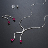 Side angle of Khaista red Austrian crystal set
