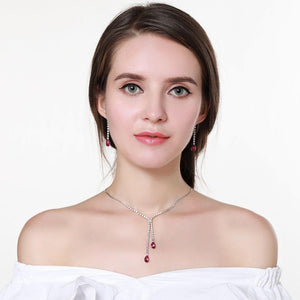 Sparkling Red Austrian Crystals Jewelry Set - KHAISTA Fashion Jewellery