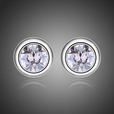 Sparkling Round Crystals Stud Earrings -KPE0319 - KHAISTA Fashion Jewellery