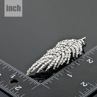 Leaf crystal detail on Khaista sparkly brooch