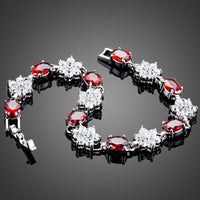 Close up detail of KHAISTA sparkling floral design bracelet