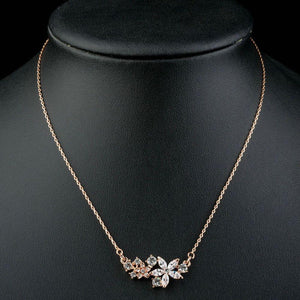 Star Flower Cubic Zirconia Necklace KPN0134 - KHAISTA Fashion Jewellery