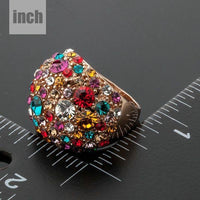 Artistic craftsmanship and structured profiles of the elegant multicolor crystal star ring
