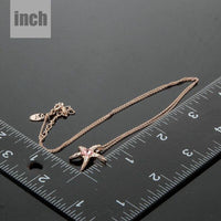 Pendant detail on KHAISTA crystal starfish pendant necklace