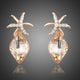 Starfish Rhinestone Drop Earrings