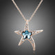 Starfish and Blue Crystal Flower Necklace