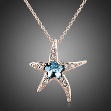 Load image into Gallery viewer, Starfish with Blue Wintersweet Necklace KPN0084 - KHAISTA Fashion Jewellery
