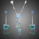 Stellux Crystal Butterfly Oil Paint Drop Earrings and Necklace Set