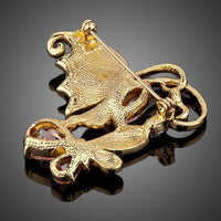 Close-up of crystals on Khaista stick butterfly brooch