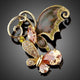 Crystal Stick Butterfly Pin Brooch