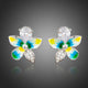 Summer Flower Cubic Zirconia Stud Earrings