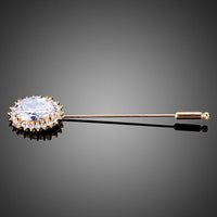 Khaista sun design crystal fashion brooch on white background
