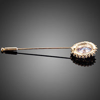 Close-up of crystal rays on Khaista sun brooch