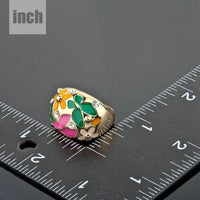 Artistic craftsmanship and structured profiles of the elegant sunflower butterfly enamel ring