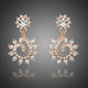Sunflower Design Crystal Drop Earrings