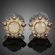 Sunflower Design Crystal Stud Earrings