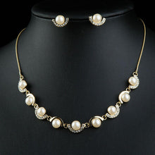 Load image into Gallery viewer, Synthetic Pearls Charm Necklace and Earrings Set - KHAISTA Fashion Jewellery
