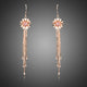 Rose Gold Stellux Austrian Crystal Tassel Drop Earrings