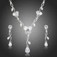Clear AAA Crystal Teardrop Earrings and Pendant Necklace Set