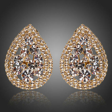 Teardrop Design Stud Earrings -KPE0130 - KHAISTA Fashion Jewellery