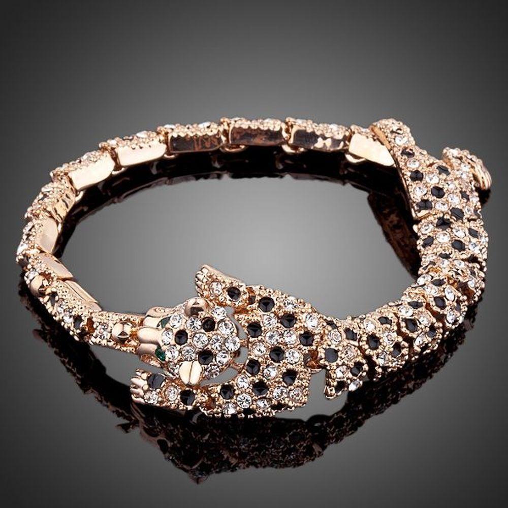 Tiger Bite Design Crystal Bracelet - KHAISTA Fashion Jewellery