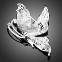 Paved rhinestone leaf detail on Khaista brooch