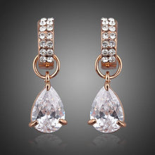 Load image into Gallery viewer, Transparent Cubic Zirconia Raindrop Earrings - KHAISTA Fashion Jewellery
