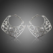 Load image into Gallery viewer, Transparent Stellux Austrian Hoop Earrings -KPE0053 - KHAISTA Fashion Jewellery
