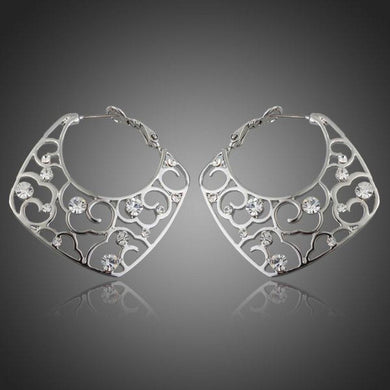 Transparent Stellux Austrian Hoop Earrings -KPE0053 - KHAISTA Fashion Jewellery