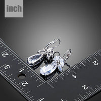 tree design CZ drop earrings detail view by KHAISTA