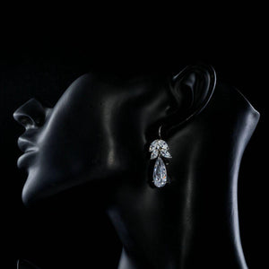 Tree Design Cubic Zirconia Drop Earrings - KHAISTA Fashion Jewellery