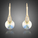 Gold Plated Round Crystal Drop Earrings