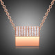 Purse Shape Rectangle CZ Pendant Necklace