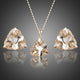 Triangle Floral Stellux Stud Earrings and Pendant Necklace Set