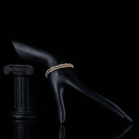 two row micro CZ bead bracelet detail view by KHAISTA
