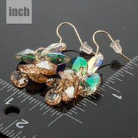 unique Stellux crystal drop earrings detail view by KHAISTA