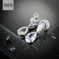 waterfall crystal drop earrings detail view by KHAISTA