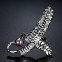 Branch leaf design on Khaista vintage brooch