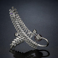 Close-up of leaf detail on Khaista vintage branch brooch