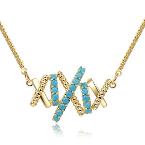 Vintage Letter X Shape Pendants Necklace -KFJN0284 - KHAISTA5