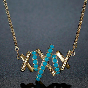 Vintage Letter X Shape Pendants Necklace -KFJN0284 - KHAISTA2