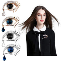 Khaista crystal vintage tear eye brooch on white background