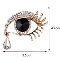 Side view of Khaista tear eye brooch
